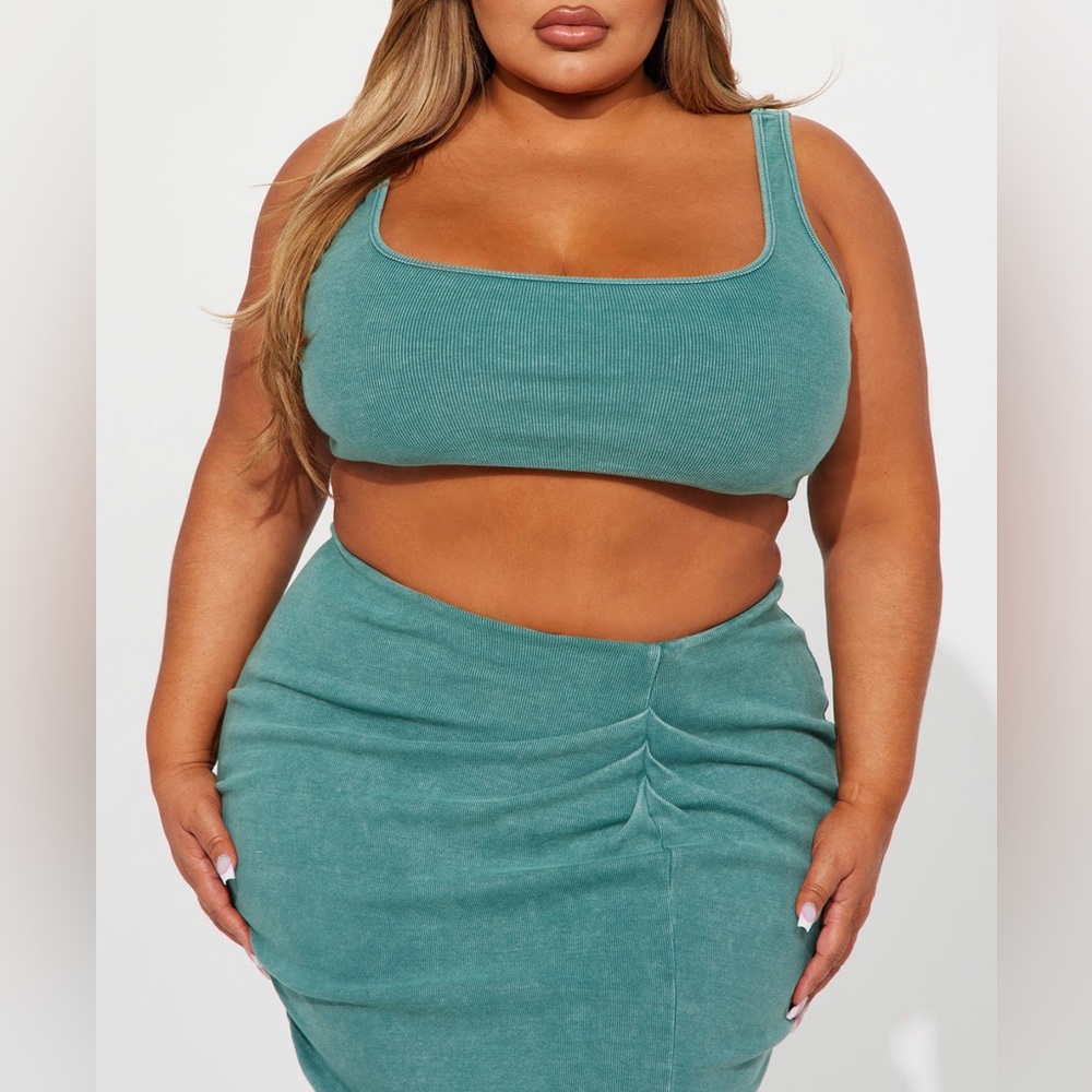 Skai Ribbed Skirt Set - Jade - Picture 5 of 5